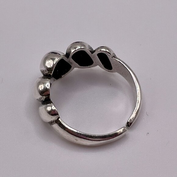 925 Sterling Stamped Puffy Diagonal Wrap Adjustable Boho Ring #1304 - Picture 7 of 11